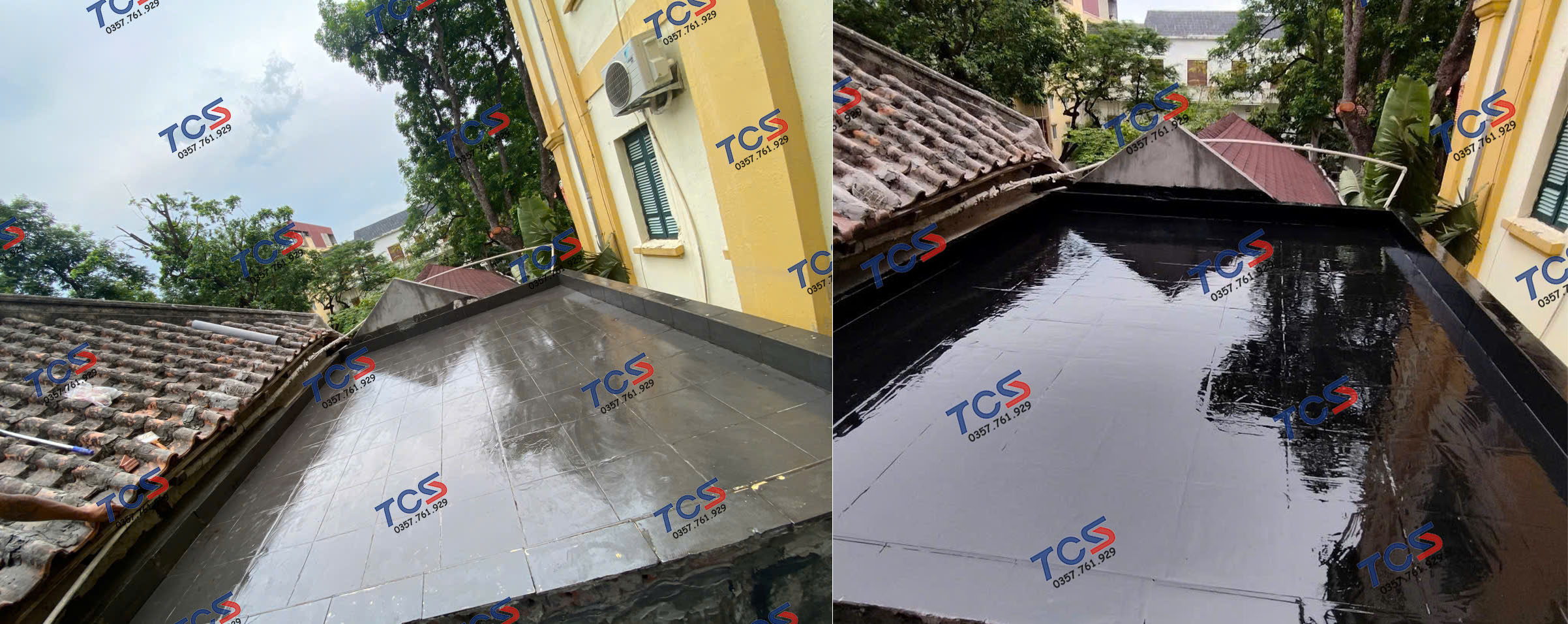 Chống thấm mái nhà trước và sau khi thi công HyperSeal